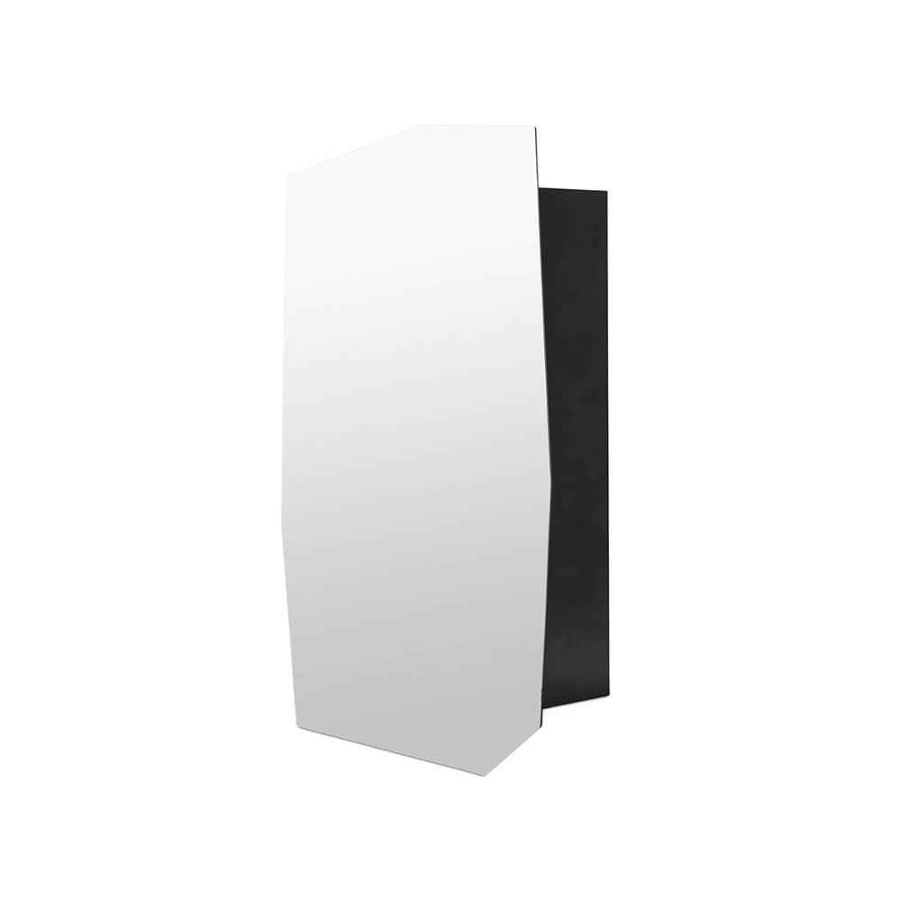 Side view of Shard Mirror Cabinet highlighting slim profile and concealed door
