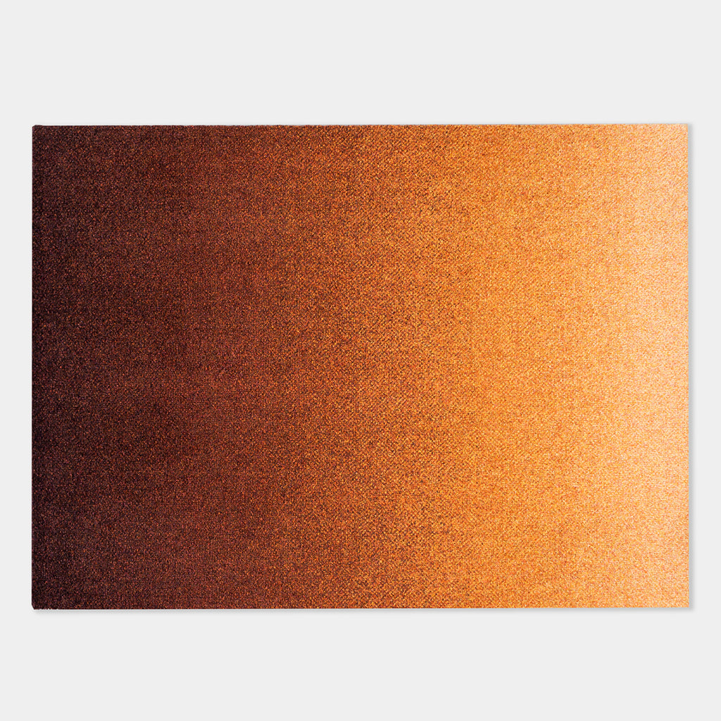 Heymat Dis Rust indoor doormat with warm rust ombré gradient, recycled PET pile, non-slip rubber backing