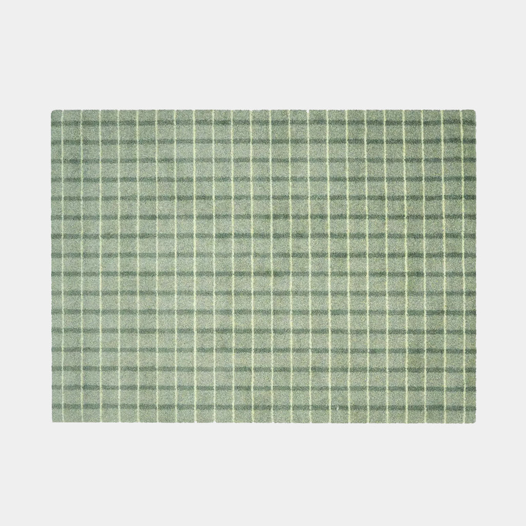 Heymat Grid doormat in color Matcha Lemon, slip-resistant and machine-washable