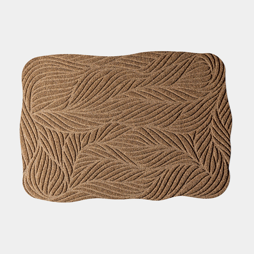 Heymat Twine Green recycled PET doormat with organic texture and non-slip rubber backing