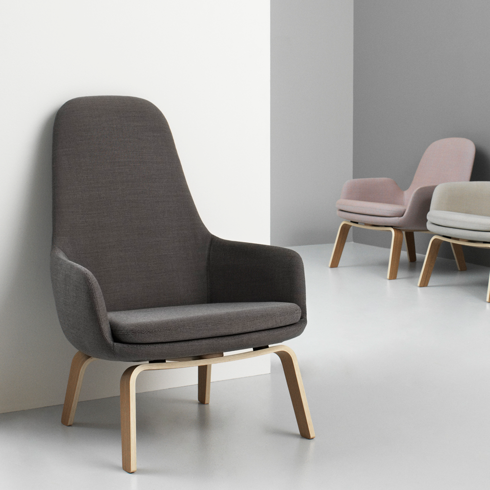 Era Lounge Chair, high, wood legs