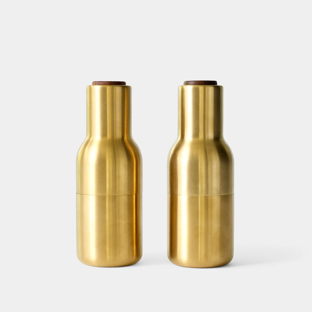 Audo Copenhagen Bottle Grinder in Brass with Walnut top