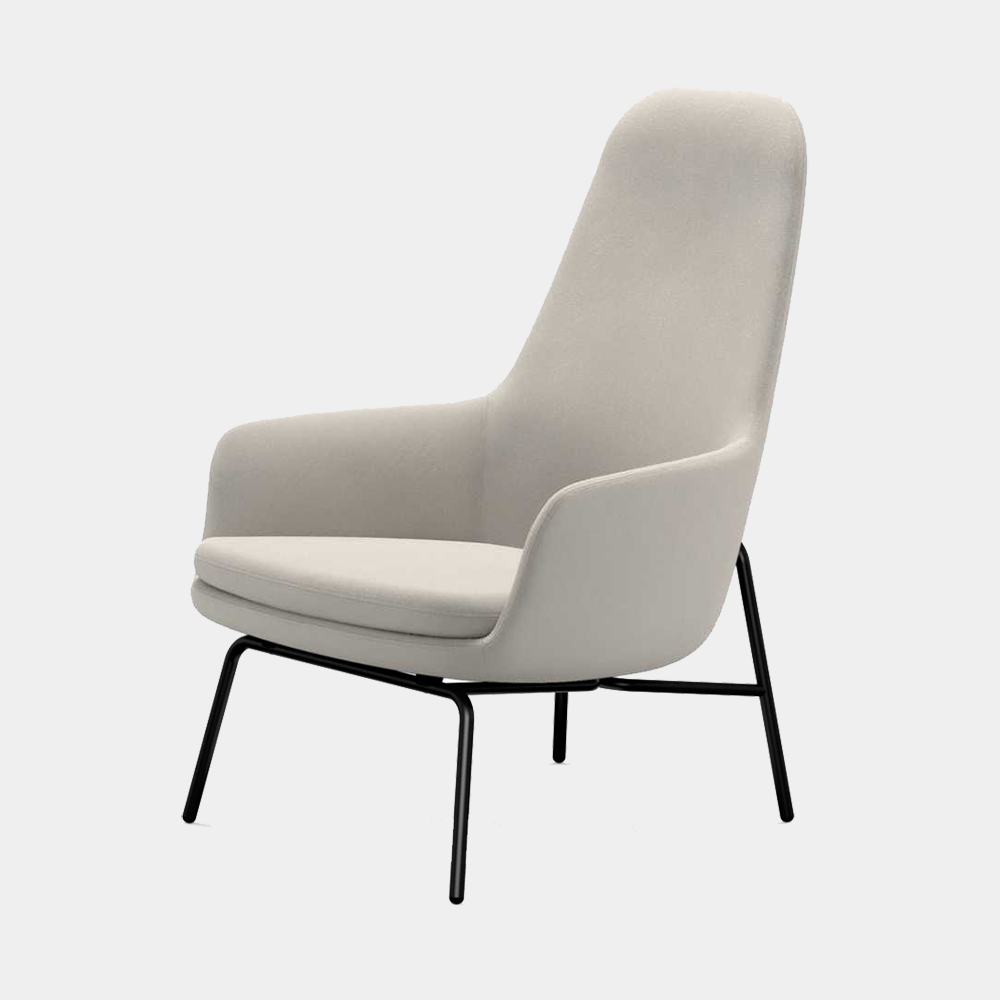 Era Lounge Chair, high, metal legs