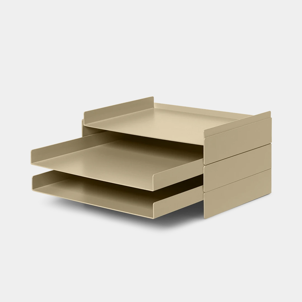 Close-up of 2x2 Organizer in Cashmere showing smooth matte finish and crisp geometric dividers.