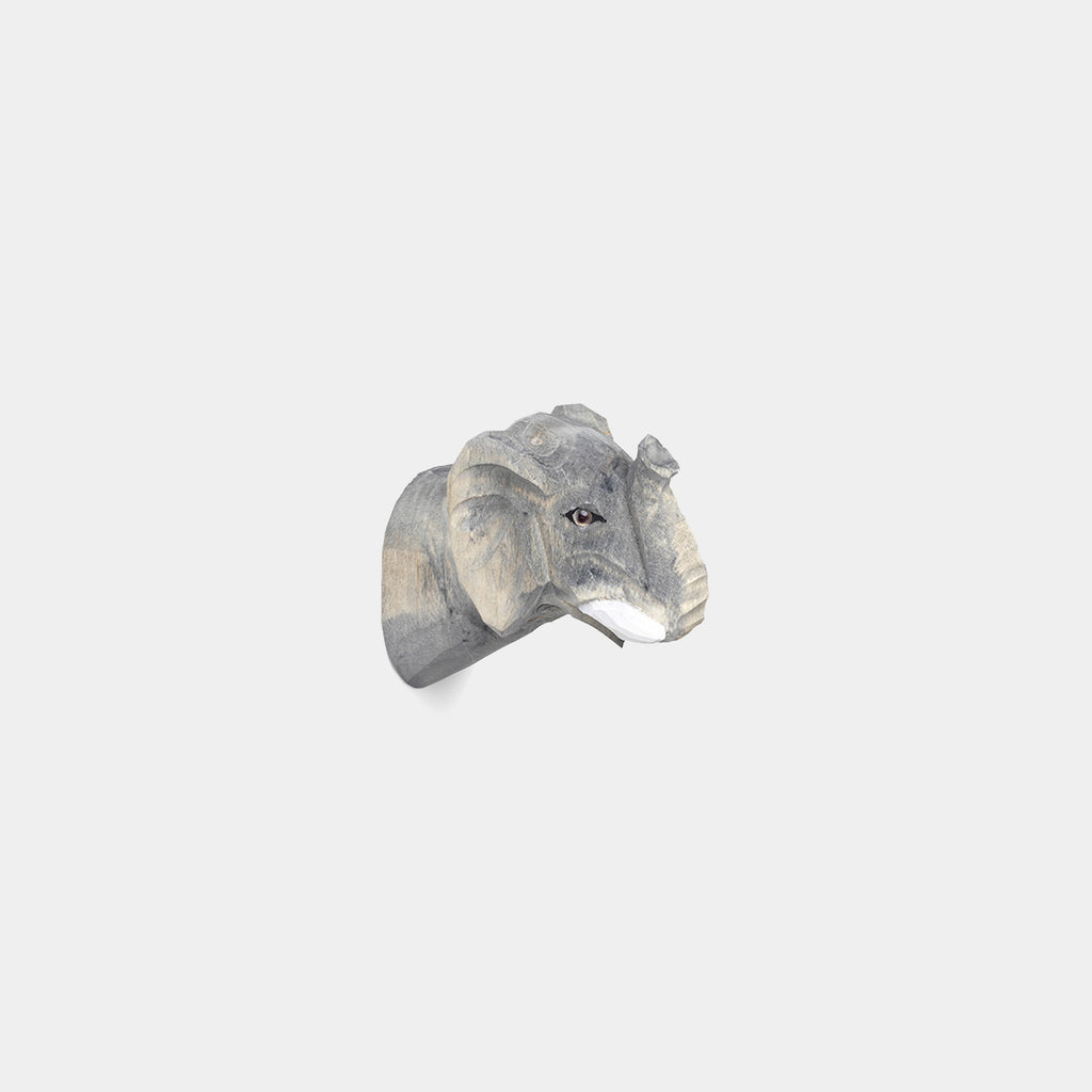 Ferm Living Animal Hand-carved Hook — Elephant, handcrafted wooden wall hook for entryways or kids’ spaces