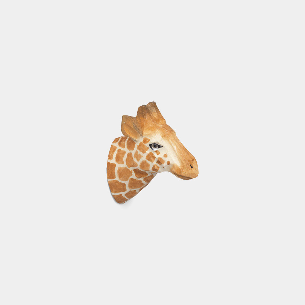 Ferm Living Animal Hand-carved Hook — Giraffe, playful hand-carved wood wall hook