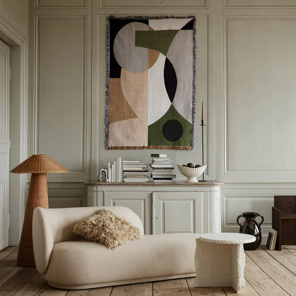 Ferm Living Entire Tapestry Blanket — Jacquard Cotton Throw