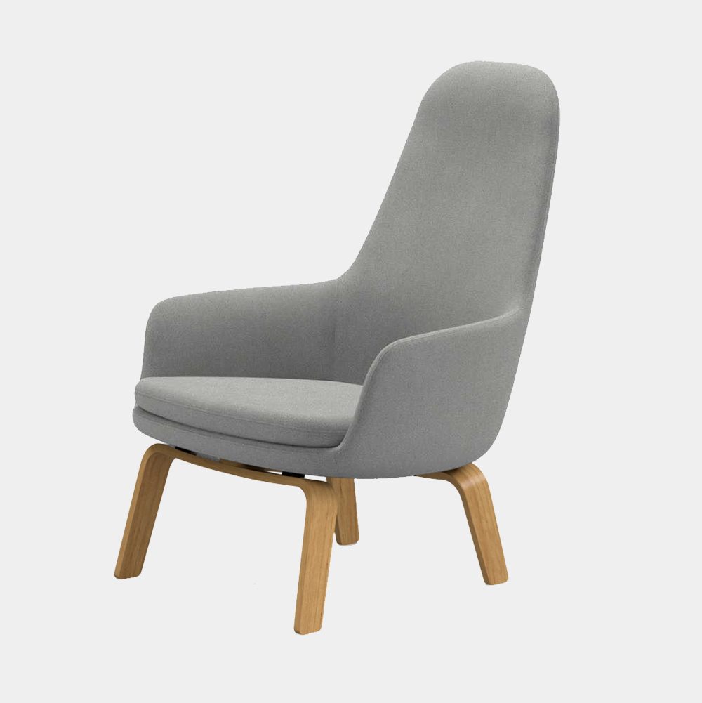 Era Lounge Chair, high, wood legs
