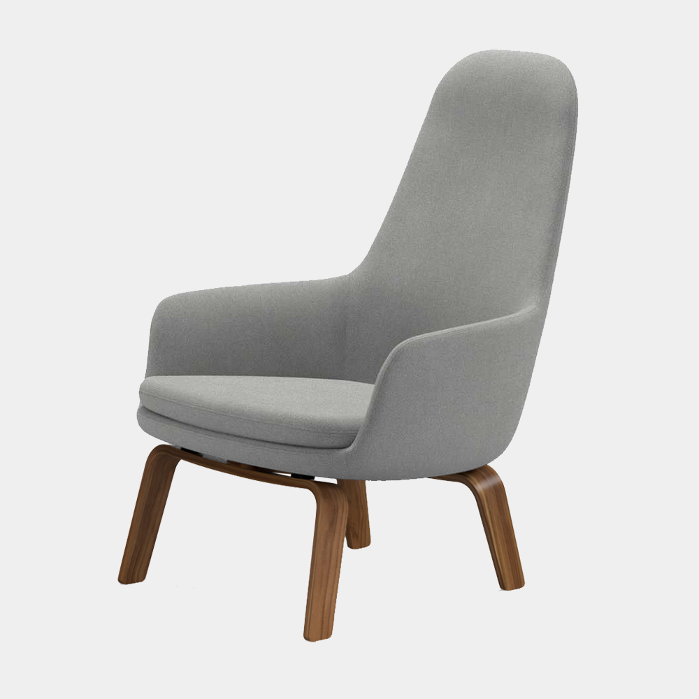 Era Lounge Chair, high, wood legs