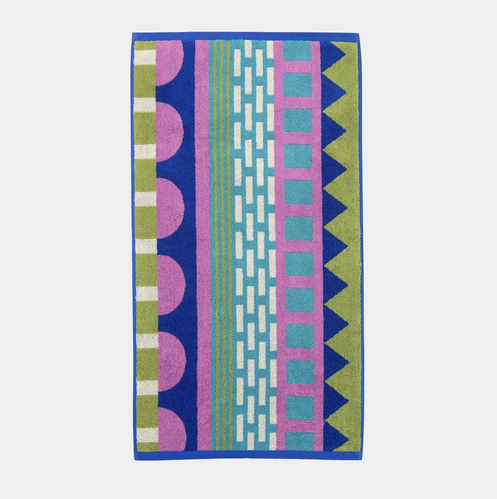 Donna Wilson Circus Hand Towel in colorful geometric pattern