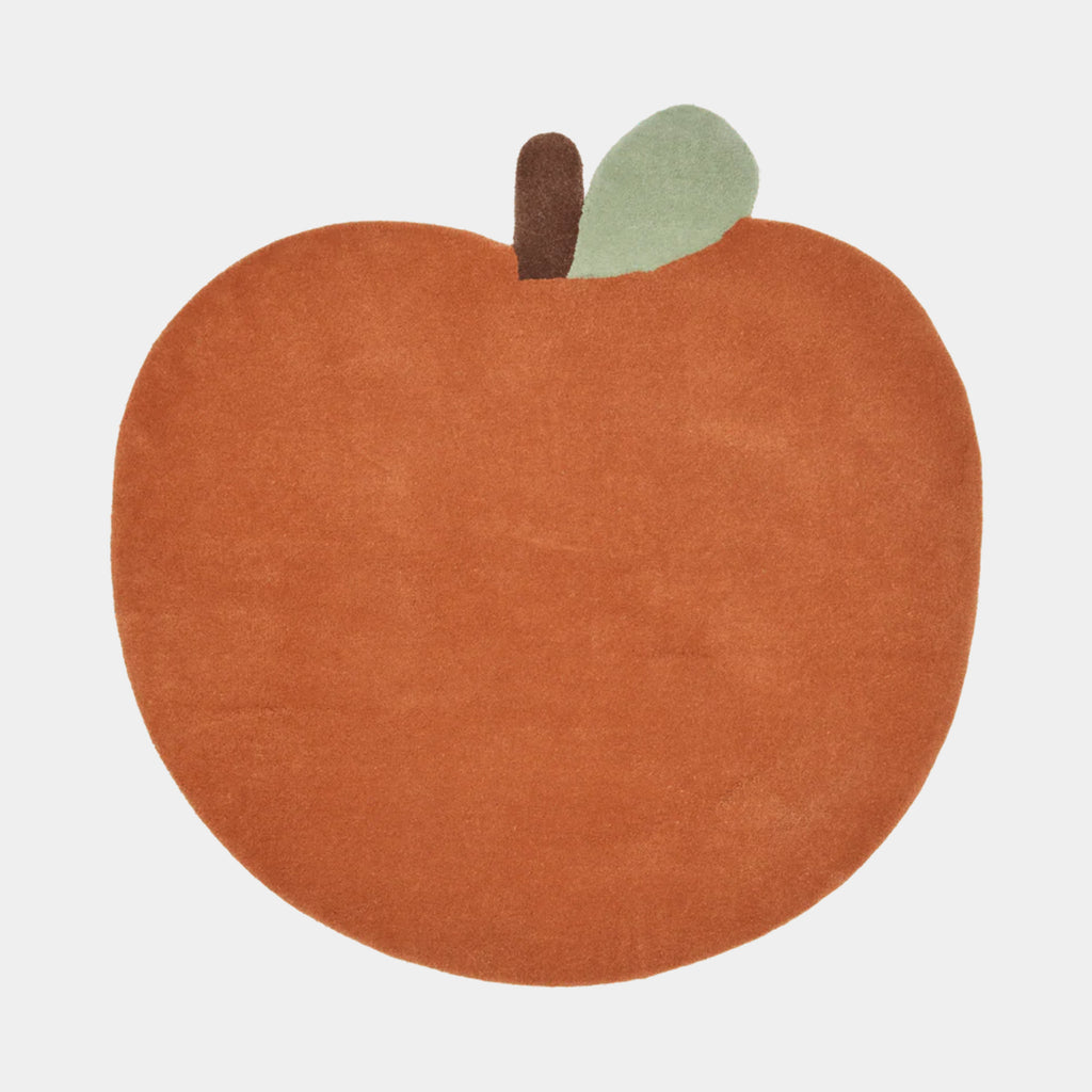Ferm Living Apple Tufted Rug with thick hand-tufted New Zealand wool pile in clay brown.