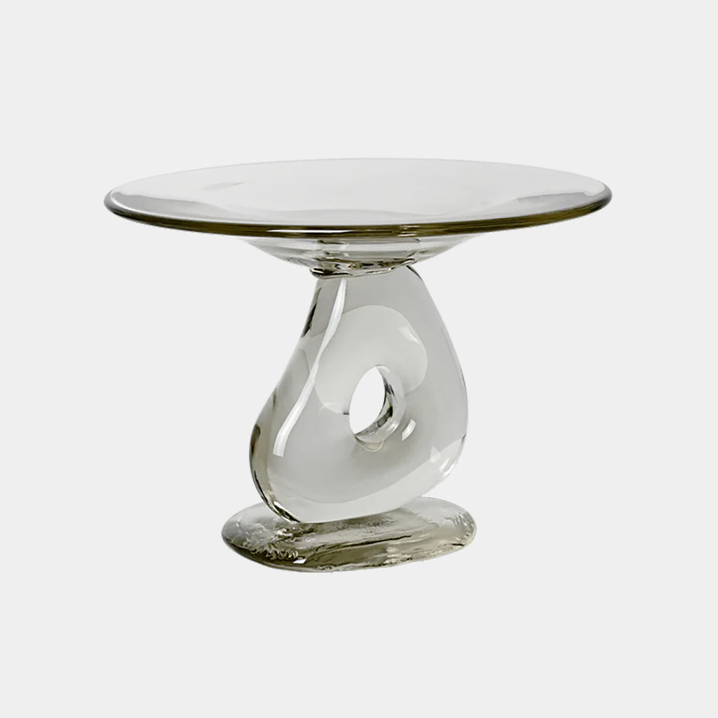 Damo Glass Centerpiece by Ferm Living in clear, mouth-blown solid glass, Large 11.81 inch diameter × 8.86 inch height