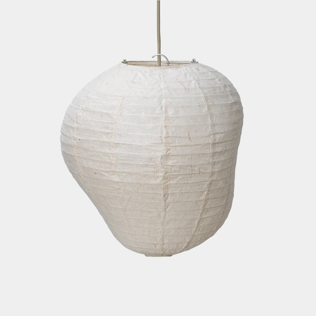 The ferm LIVING Kurbis Pendant 40cm in natural, showing its organic wavy silhouette and the delicate, fibrous texture of natural Washi paper.