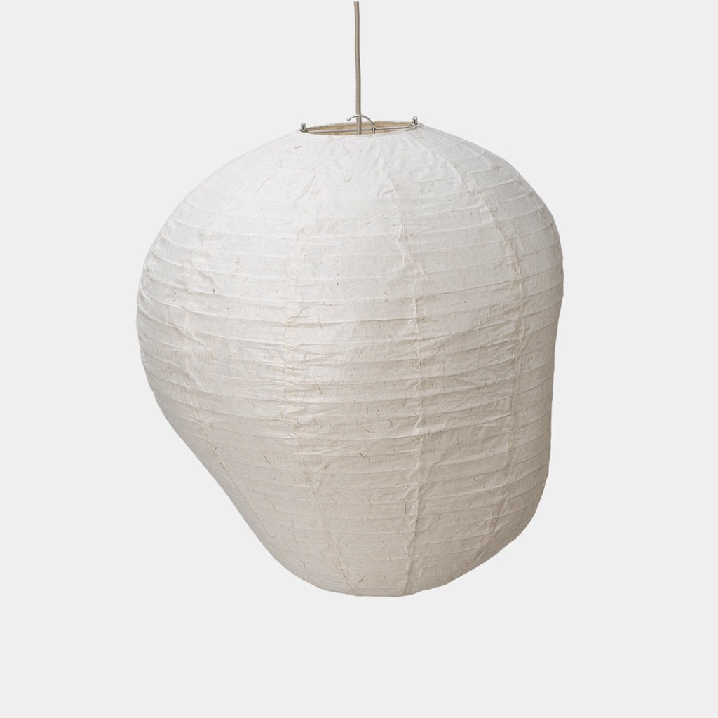 Ferm Living Kurbis pendant 60 cm in natural Washi paper with layered texture and rounded, organic shape