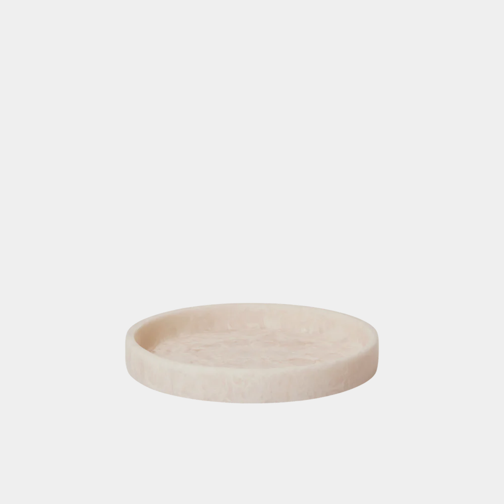 Ferm Living Mist Round Tray in Pearl marbled resin