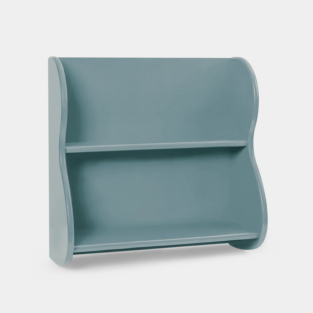 Ferm Living Slope Shelf in Storm - wavy sculptural kids bookshelf and wall storage