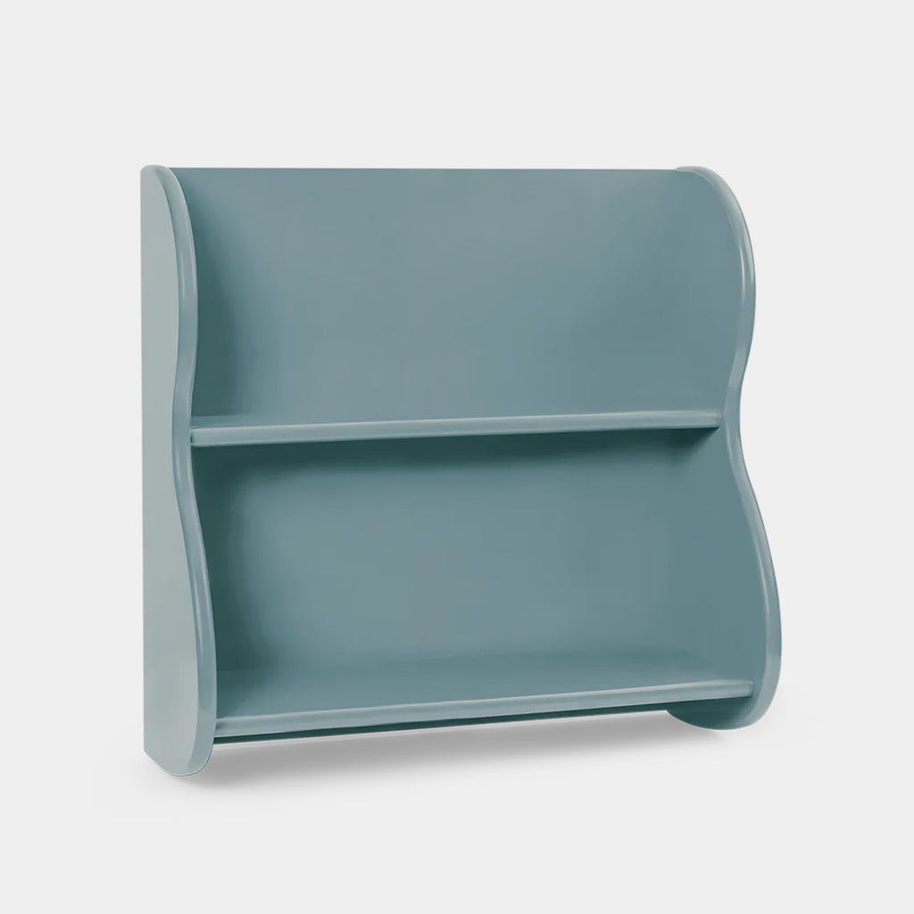 Ferm Living Slope Shelf in Storm - wavy sculptural kids bookshelf and wall storage