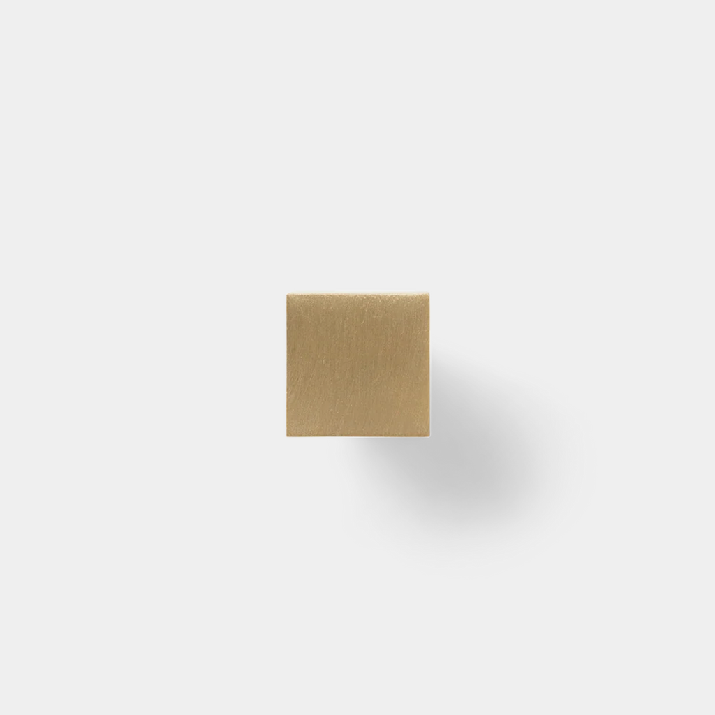 Ferm Living Square Hook small solid brass matte polished on neutral background