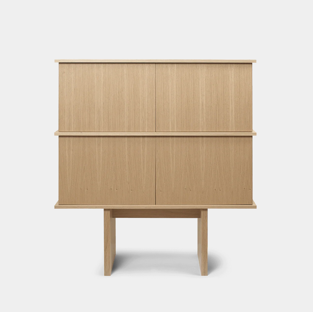 Stilt Sideboard Double in natural FSC™ oak with elevated legs and clean vertical divisions