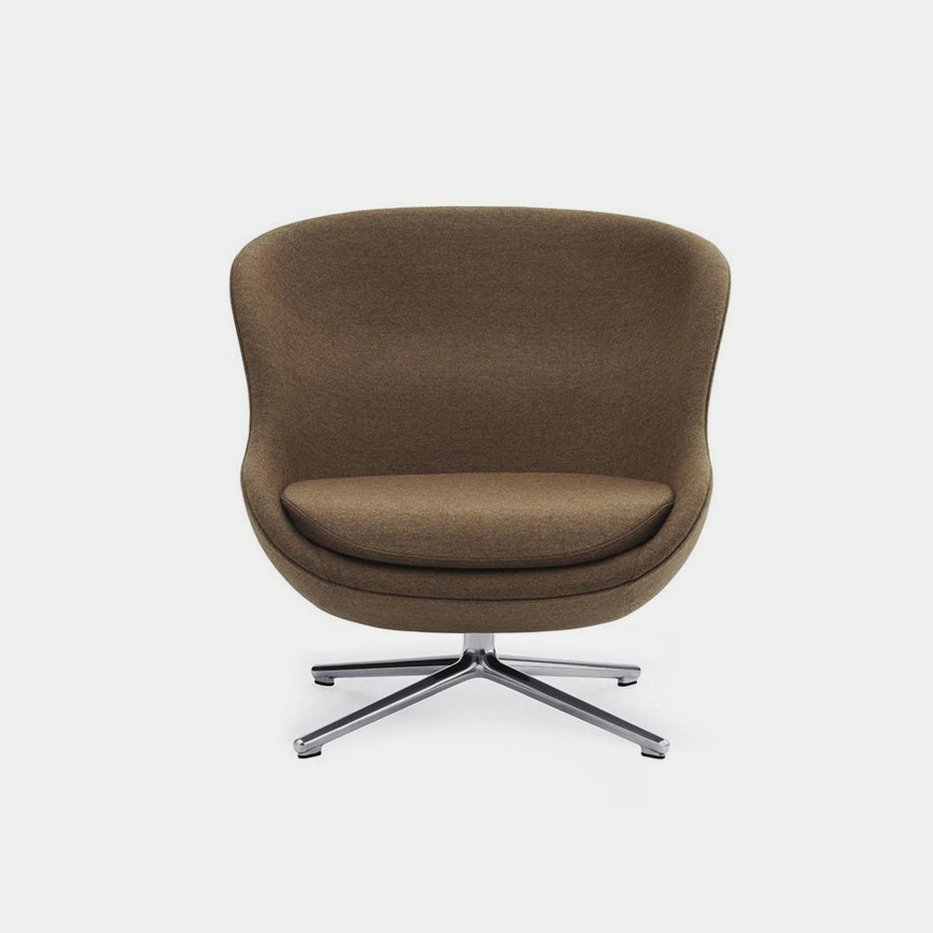 Normann Copenhagen Hyg Chair, low, brown, swivel base