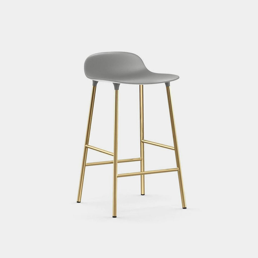 Form Stool, brass legs