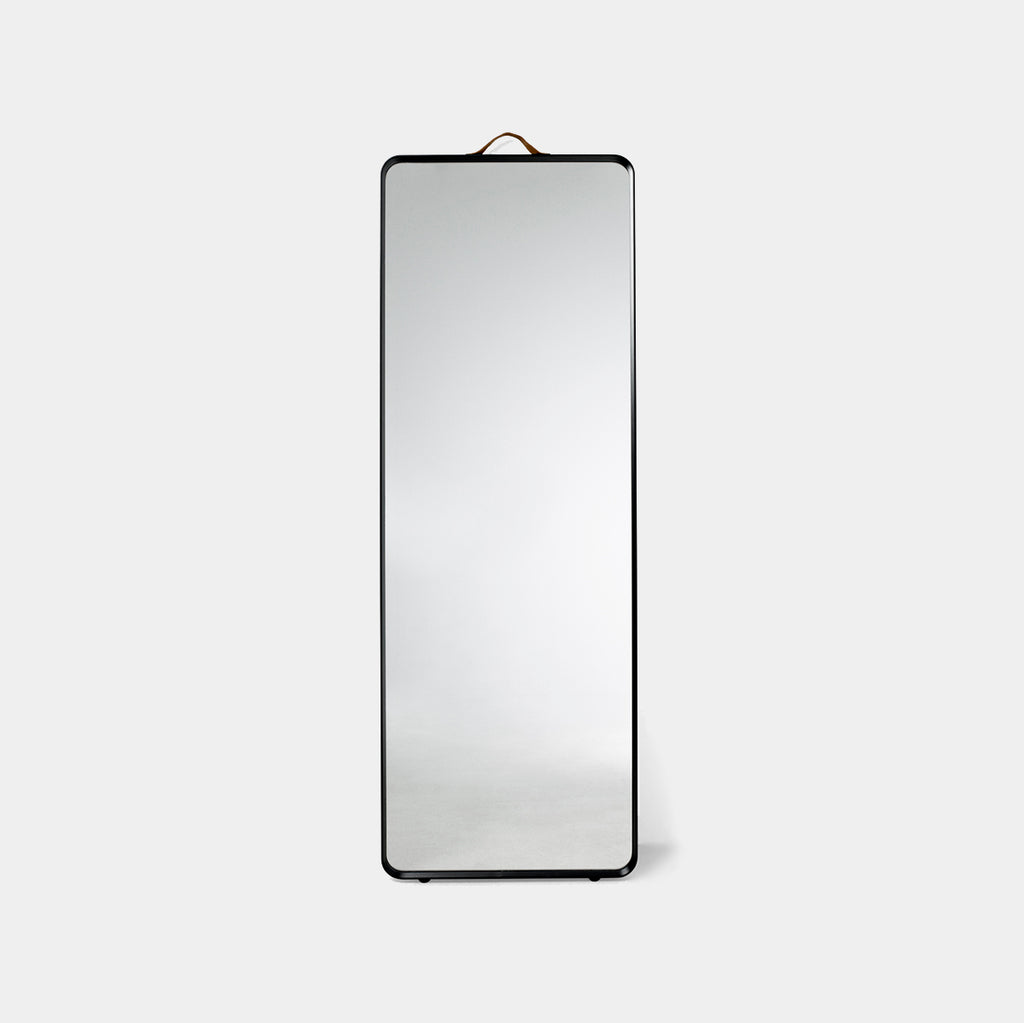 Norm Floor Mirror with black powder-coated steel frame, front view