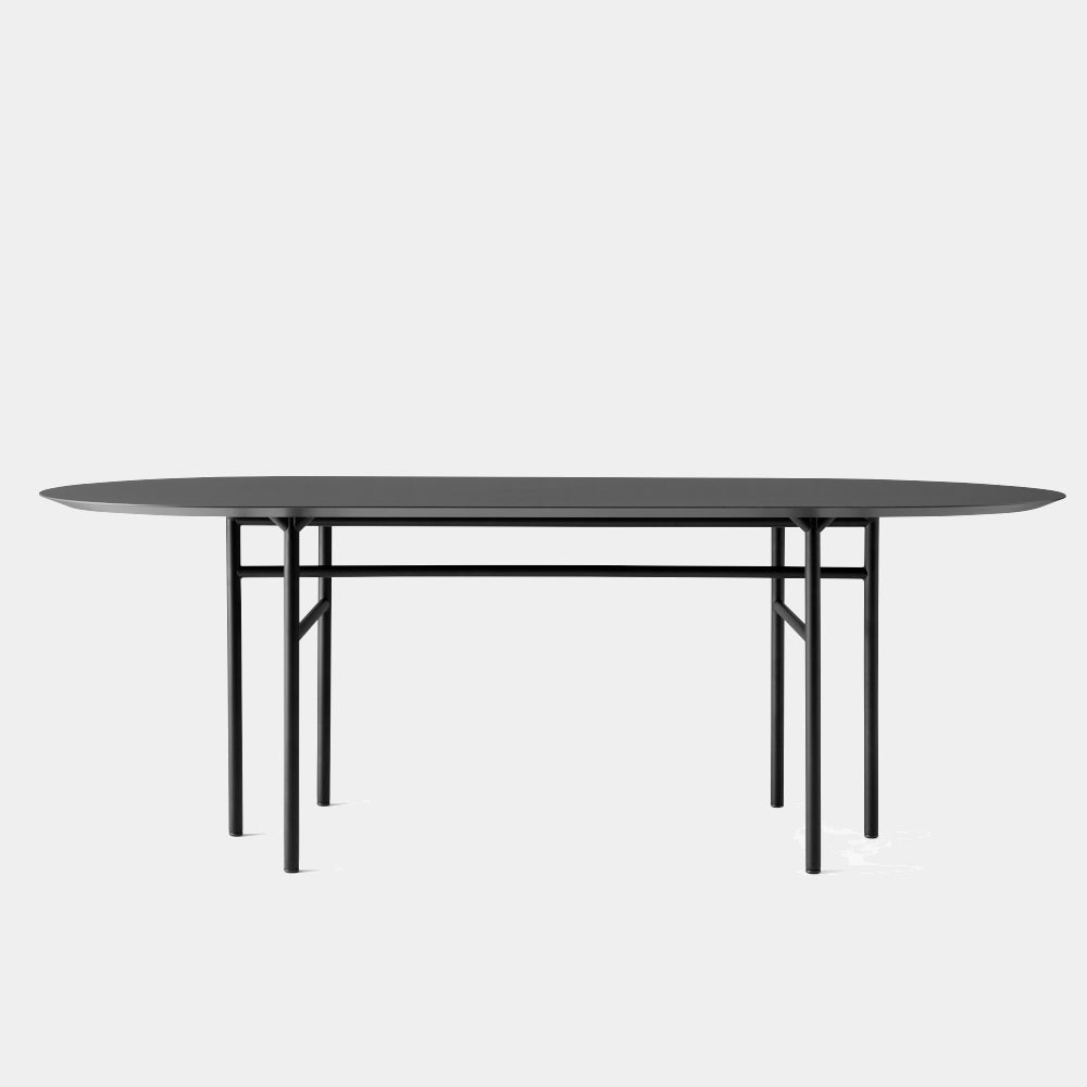 Audo Copenhagen Snaregade Oval Dining Table in Black Oak Veneer — minimalist Scandinavian dining table by Norm Architects