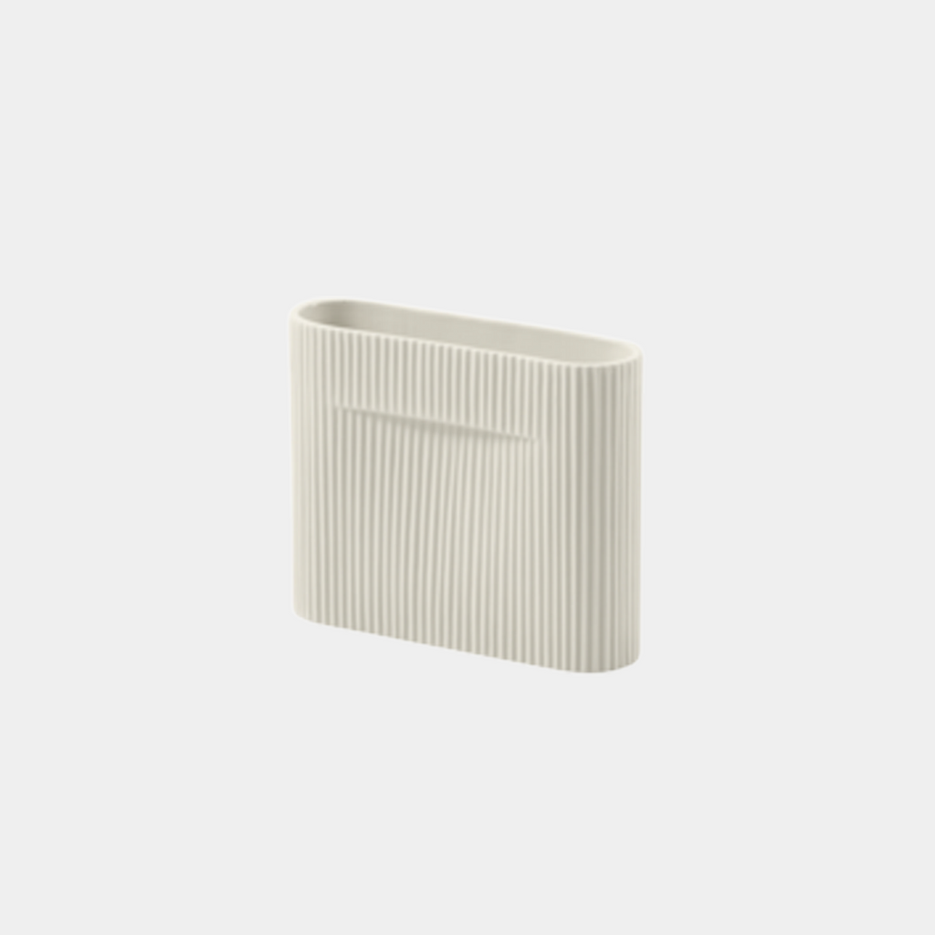 Ridge Vase, off-white