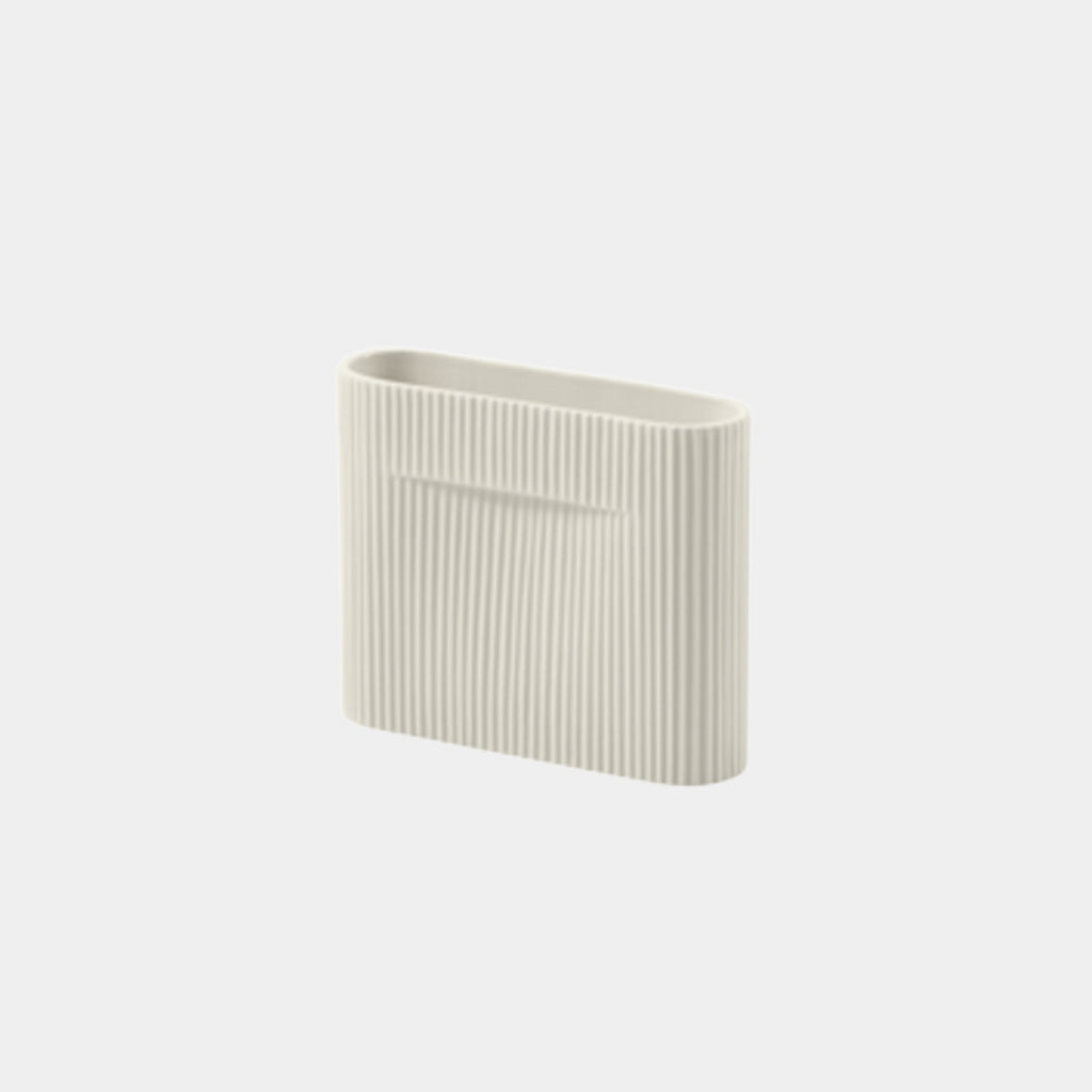 Ridge Vase, off-white