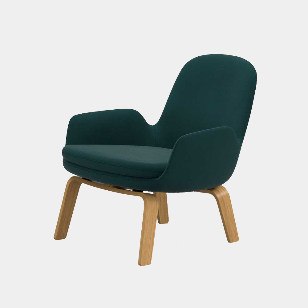 Era Lounge Chair, low, wood legs