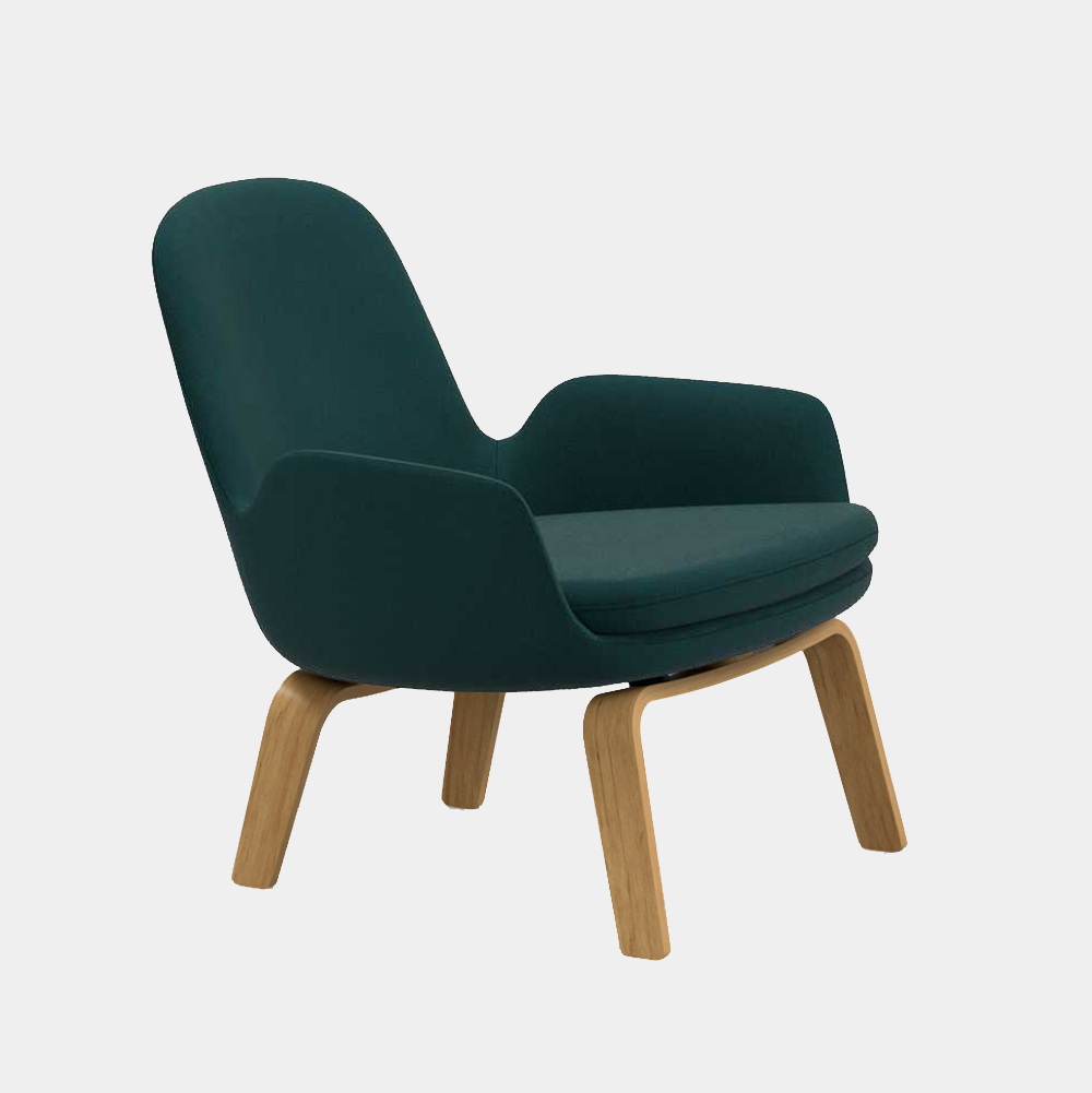 Era Lounge Chair, low, wood legs