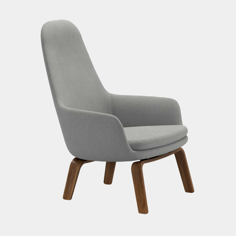 Era Lounge Chair, high, wood legs